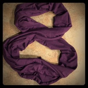 Purple infinity scarf.